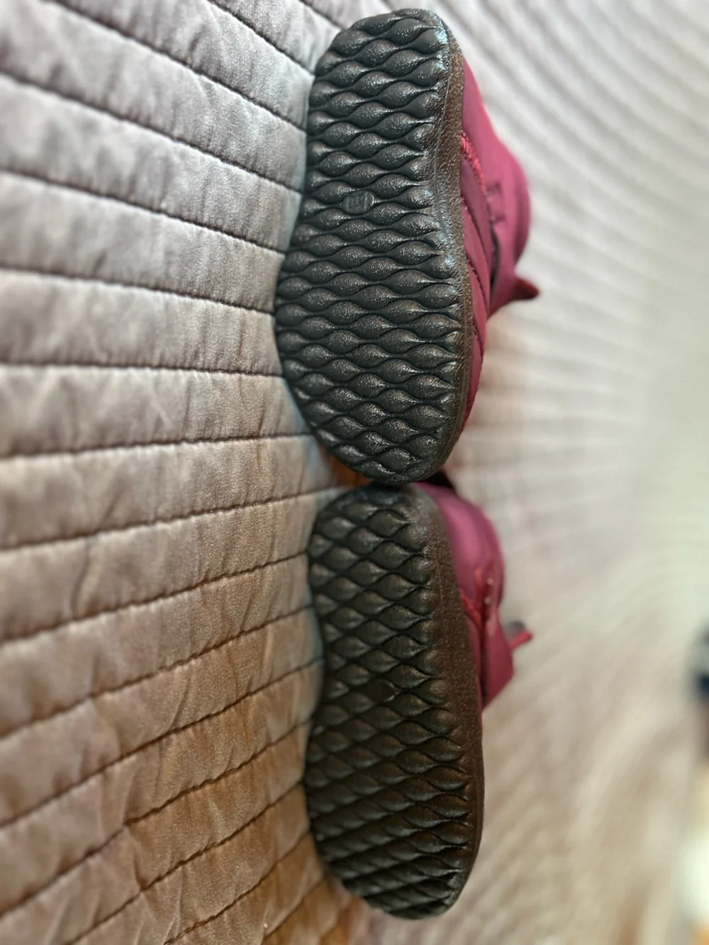 Kids Burgundy Winter Booties - Cozy Lined Slip-On